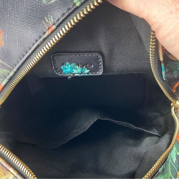 Bebe Bag Black Pink Floral Melissa Medium Studded Vegan Small Backpack - Picture 6 of 7